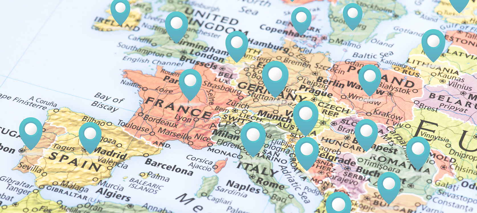 Landkarte für die Händlersuche EU