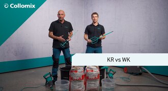 Comparación práctica de los varillas mezcladoras y modo de funcionamiento de las varillas mezcladoras WK y KR en el vídeo